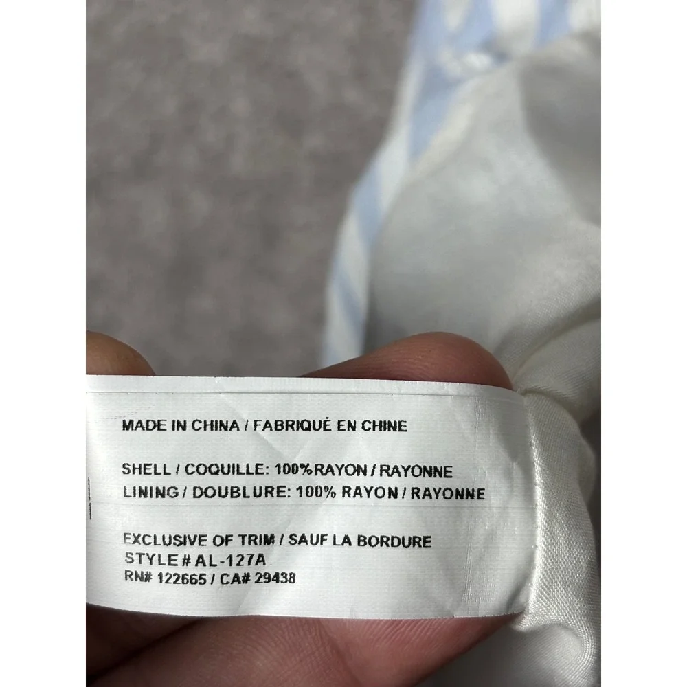 Altard State Striped Ruffle Cap Sleeve Tie Waist Romper Blue Pink AL-127A L - Picture 6 of 12